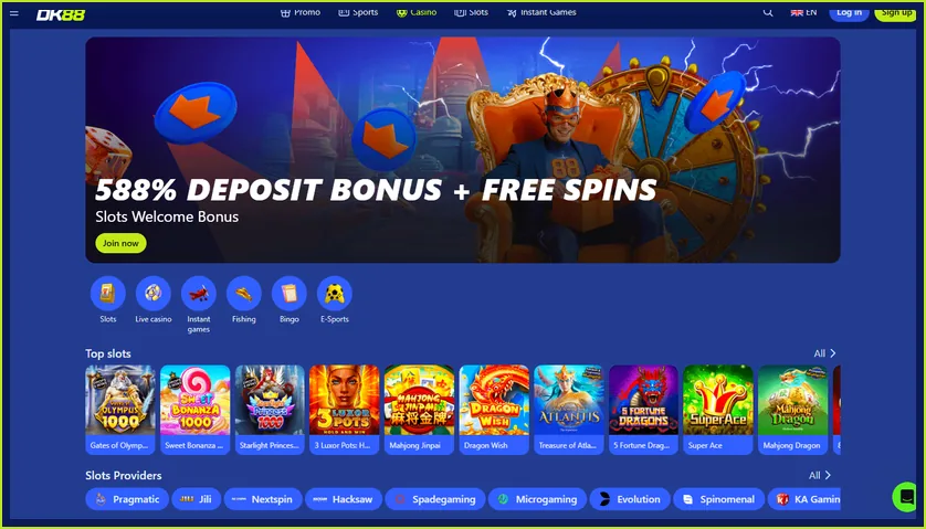 Putaran percuma DK 88 pada slot popular seperti Gates of Olympus