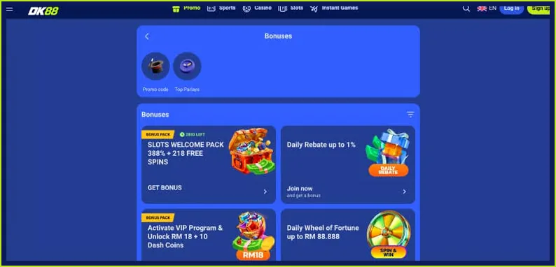 Kelab VIP DK 88 dengan bonus lebih tinggi dan pengeluaran keutamaan